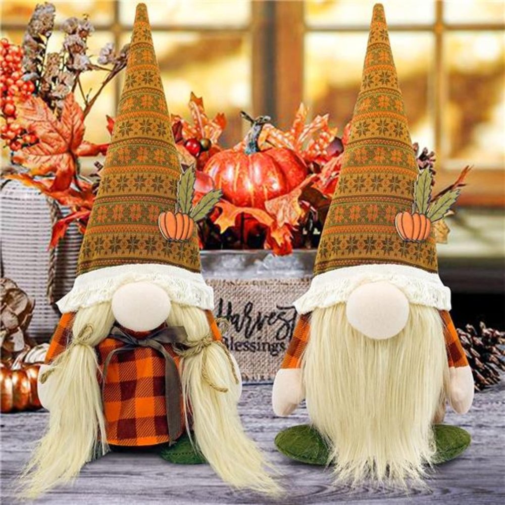 2PCS Fall Decor Gnomes Plush, Fall Decorations for Home Thanksgiving Decorations